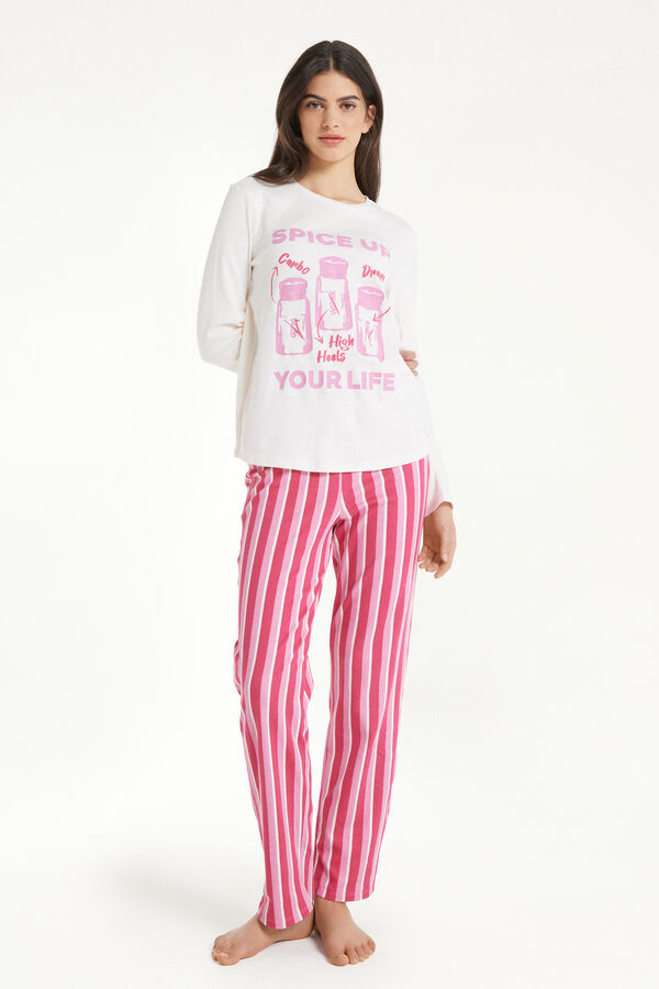 Pijama Lungă Bumbac Gros cu Imprimeu „Spice Up”  
