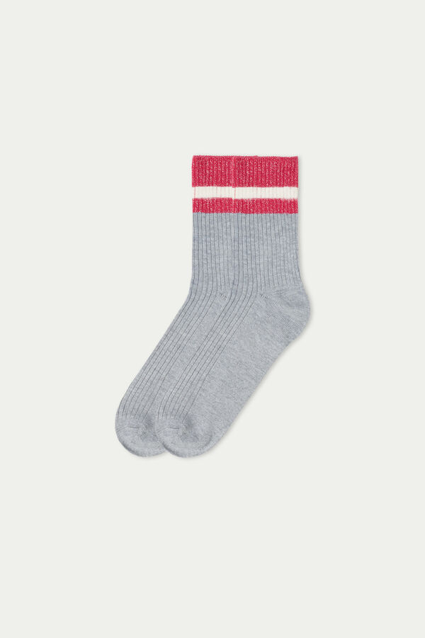 Short Socks with Patterned Wool  