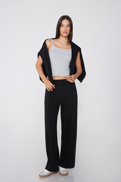 Thick Soft Touch Fleece Palazzo Trousers