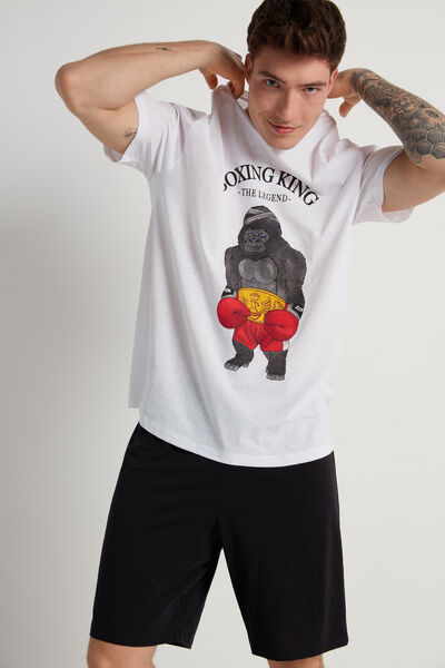 Pyjama Court Coton Imprimé Boxing King