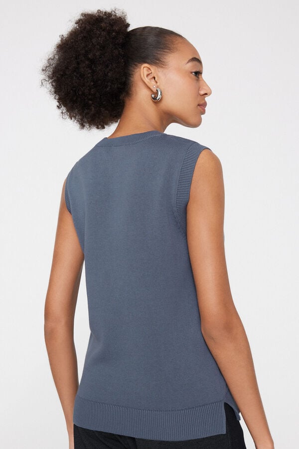 Gilet Cotone e Modal in Maglia Calata  