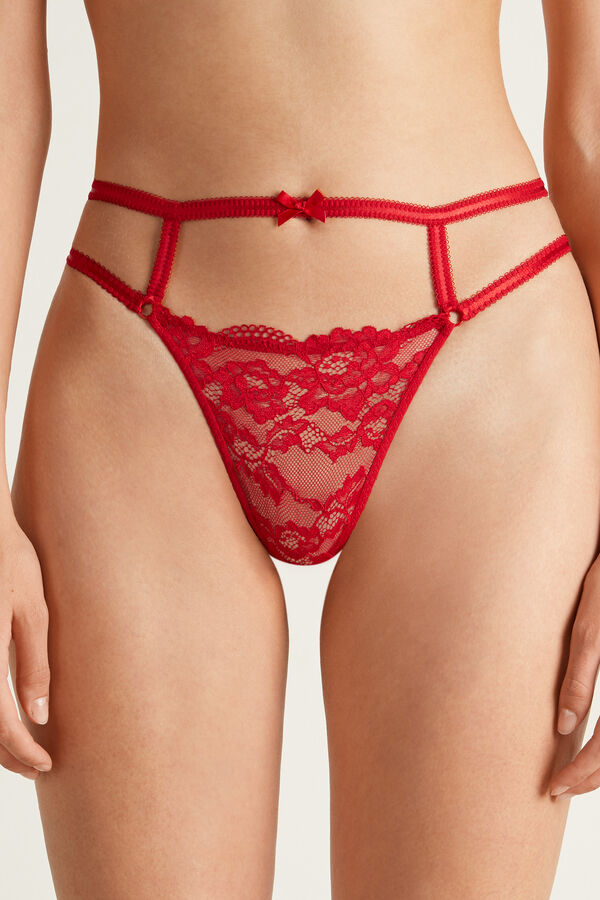 Lace Brazilian Briefs with Scalloped Detail  