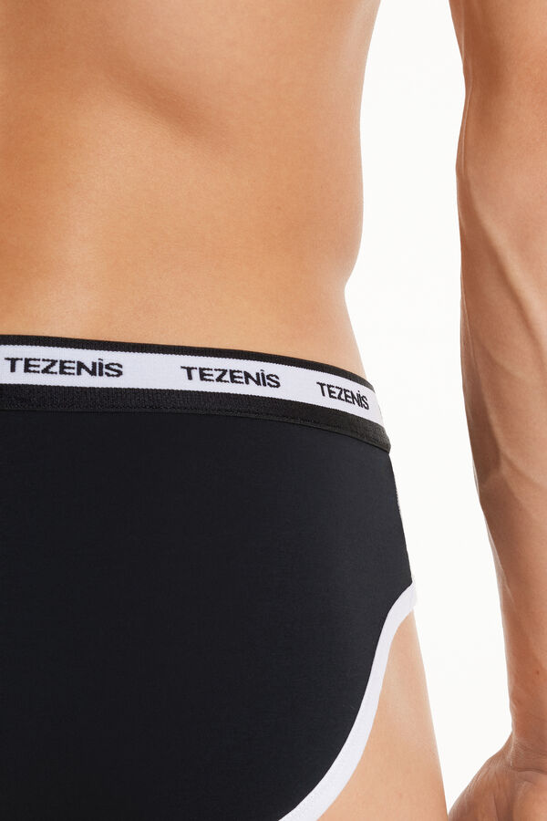 Two-tone Cotton Panties with Logoed Elastic  