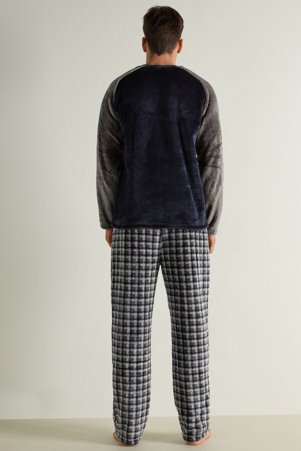 Full-Length Color Block Fleece Pajamas  