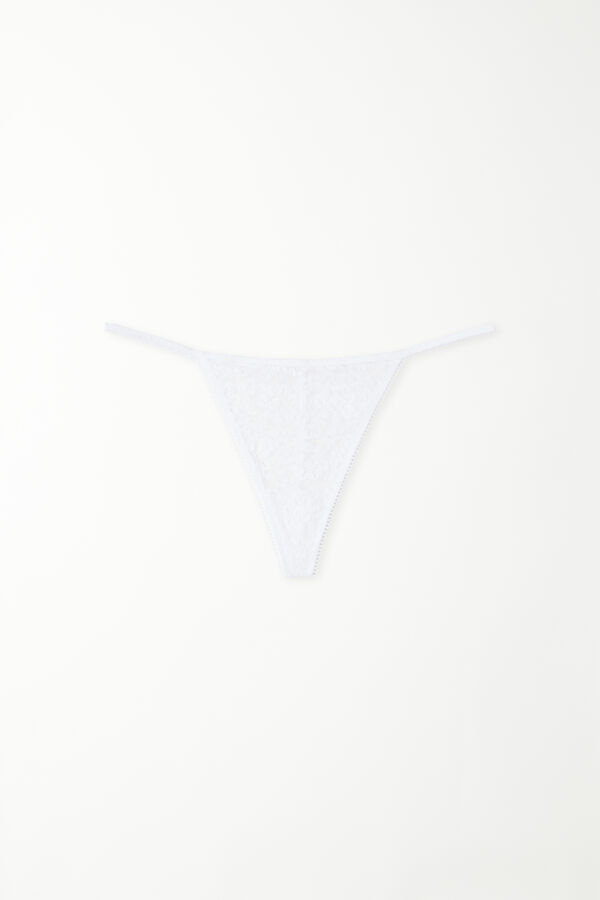 G-String with Thin Tanga-Style Panel in Recycled Lace  