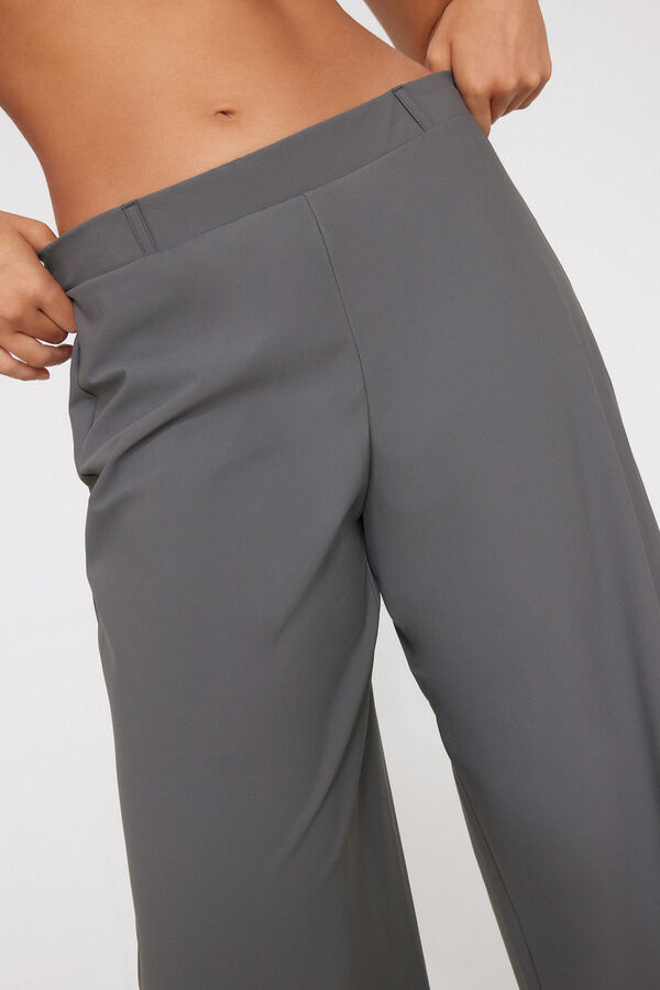 Lange Palazzohose aus Easy-Fit-Mikrofaser  