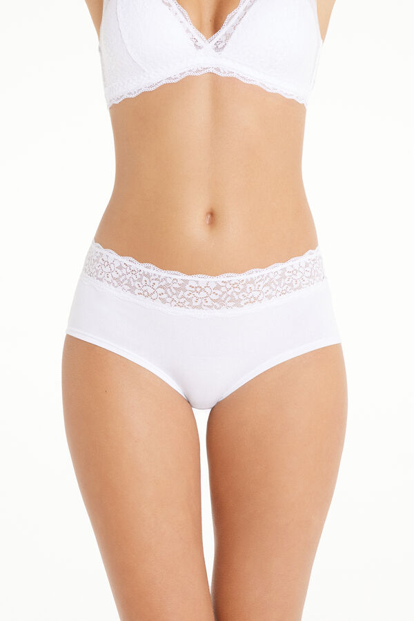 Cotton and Recycled Lace French Knickers  