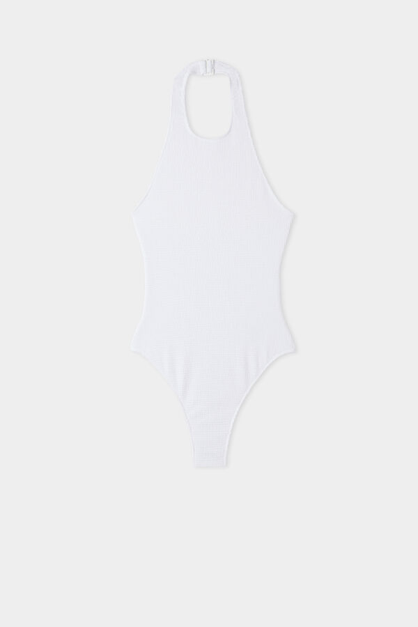 3D-Effect Halterneck One-Piece Swimsuit  