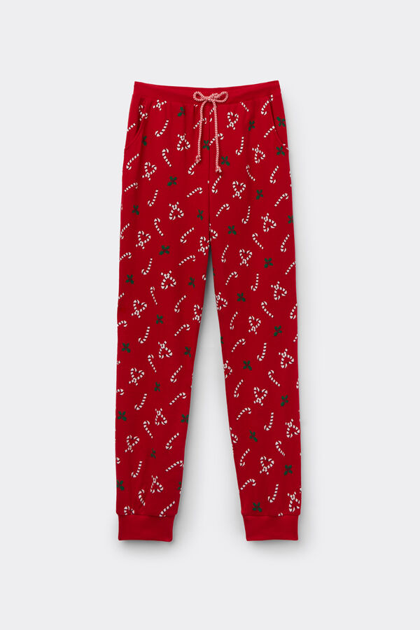Jogger in Cotone Pesante Stampato  