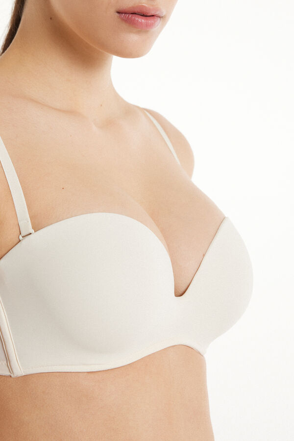 Padded Low-Cut Bandeau Bra in Recycled Microfibre  