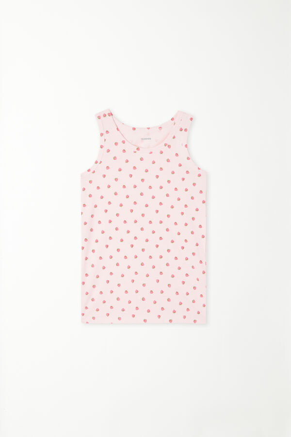 Unisex Kids' Printed Cotton Camisole with Wide Shoulder Straps  