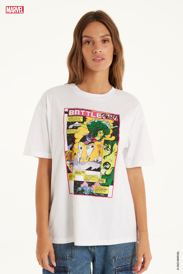 Baumwoll-T-Shirt mit Marvel-Print  