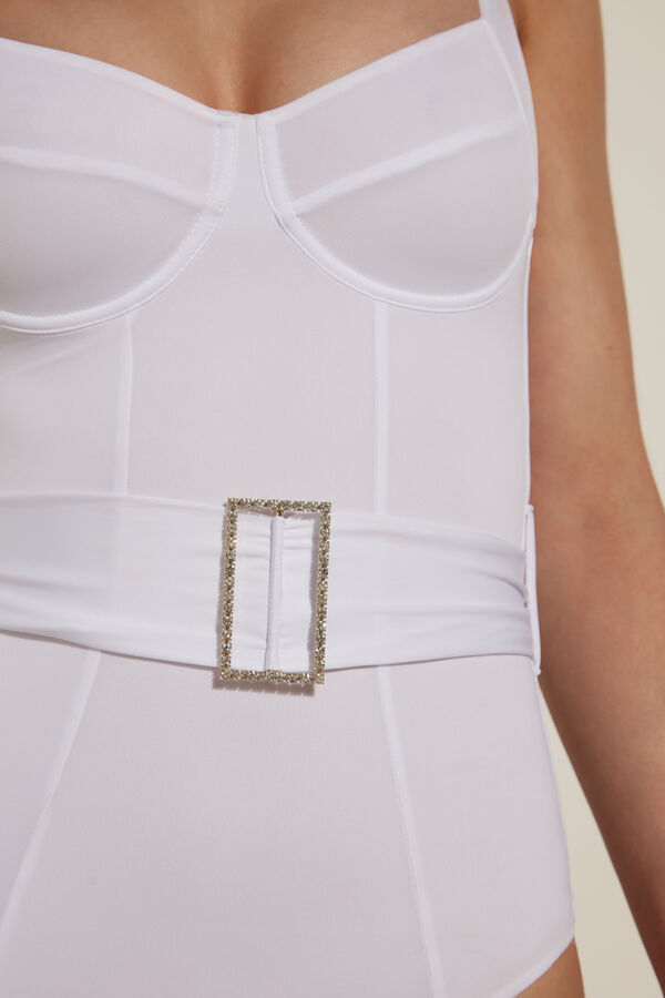 Crystal Buckle One-Piece Swimsuit  