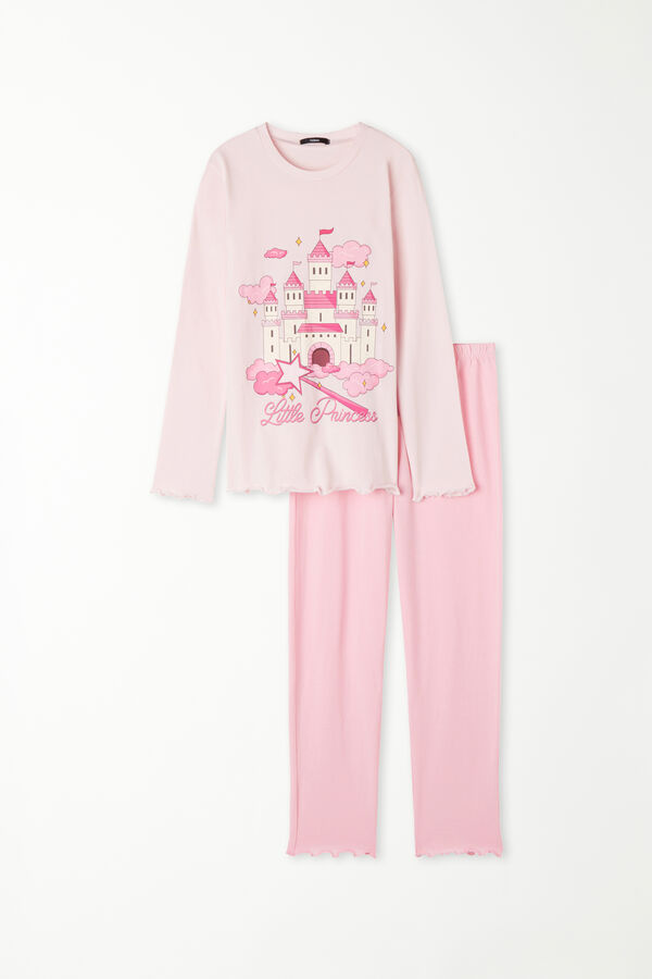 Pijama Comprido em Algodão Estampado «Little Princess»  