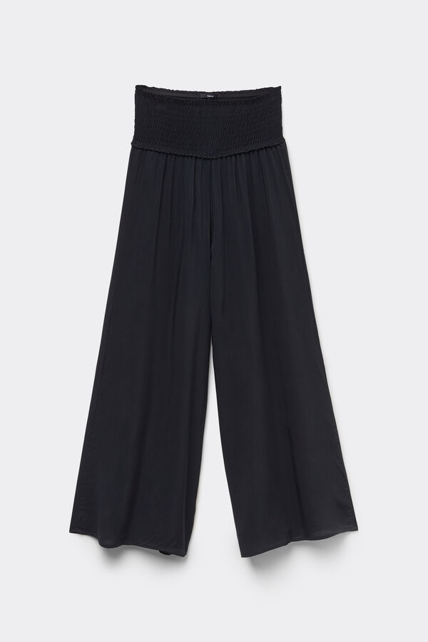 Gesmokte Cropped-Culotte aus Viskosegewebe  