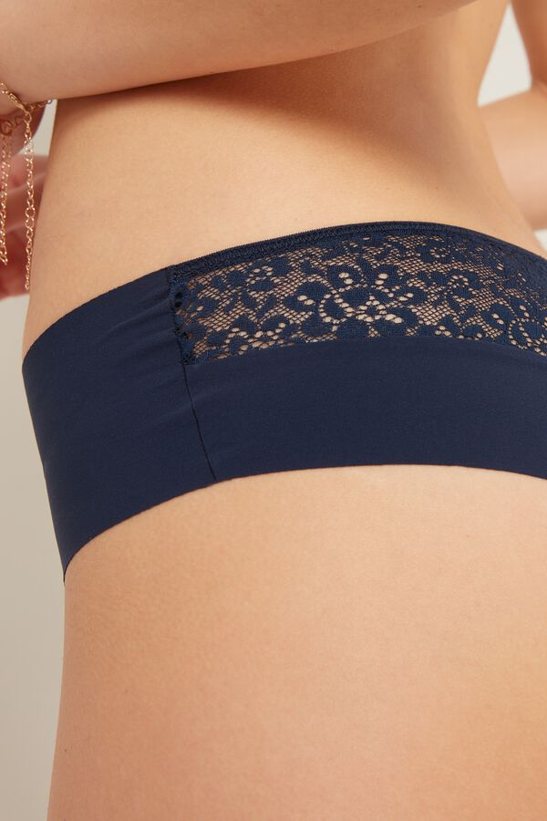 Laser Cut Microfibre and Recycled Lace French Knickers  