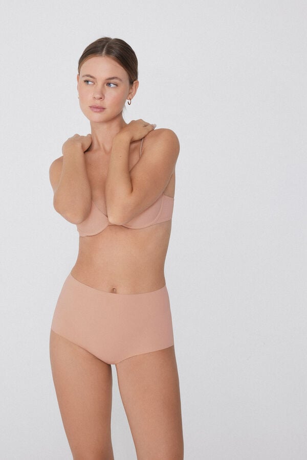 High-Waisted Laser-Cut Recycled Microfibre French Knickers  
