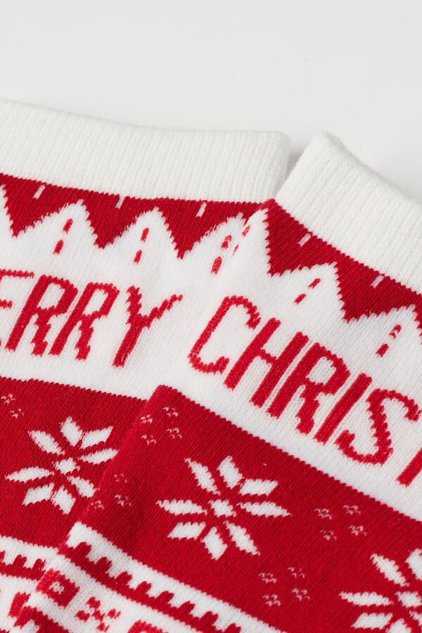 Lange, schwere Socken mit weihnachtlichem Print  