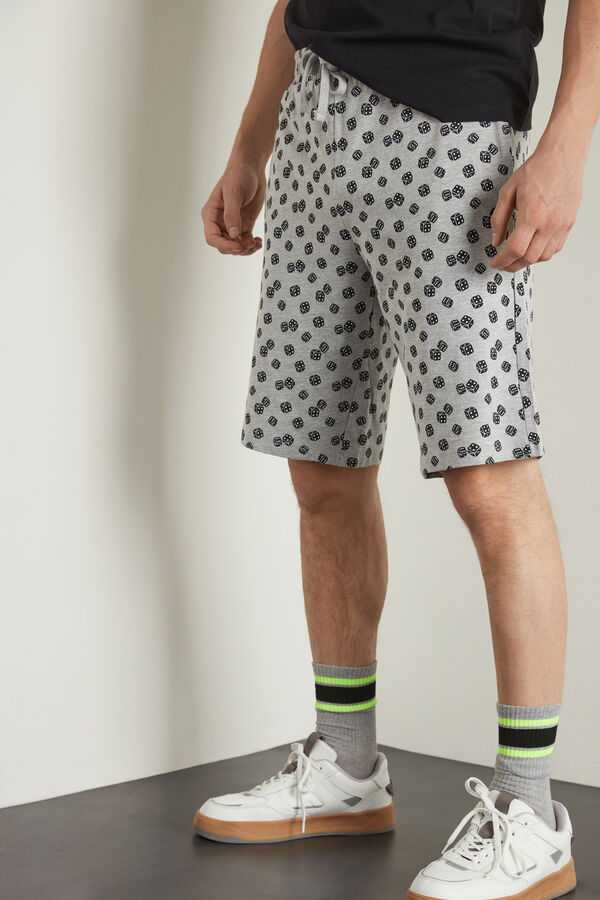 Shorts aus Baumwolle mit Print und Taschen  