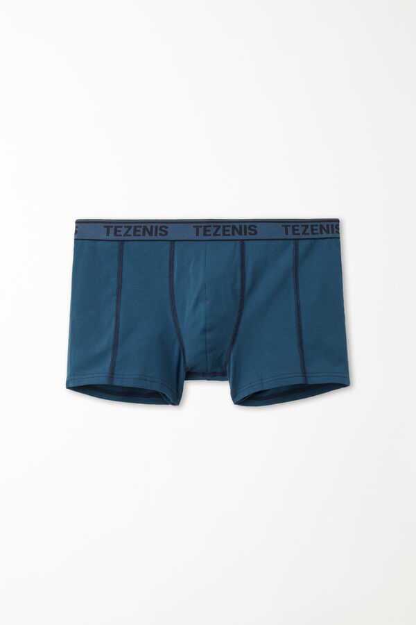 Cotton Boxers with Contrasting Seams and Logo  