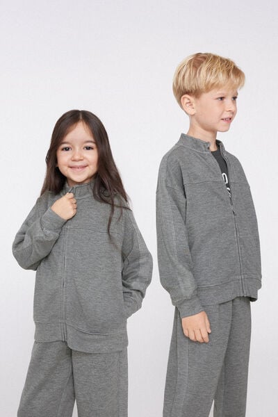 Felpa con Zip Superior Softness Bimbi Unisex Costine