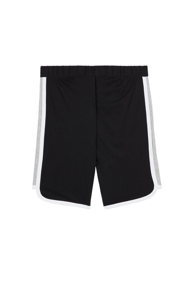 Cotton Jersey Shorts with Side Stripes  