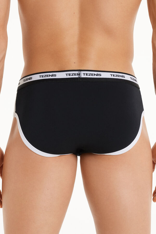 Two-tone Cotton Panties with Logoed Elastic  