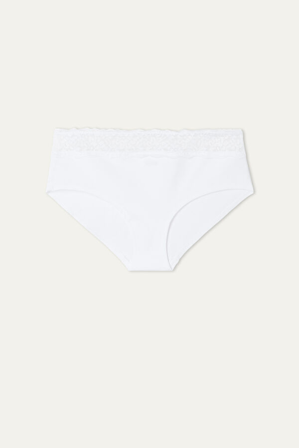 Recycled Cotton and Lace Boyshorts  