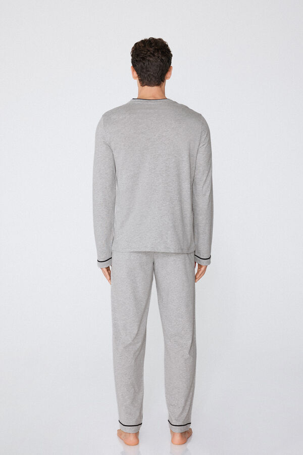 Pyjama homme long passpoil&eacute;  