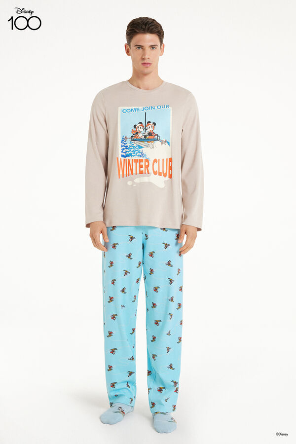 Pijama Largo de Algodón Grueso Disney para Hombre  