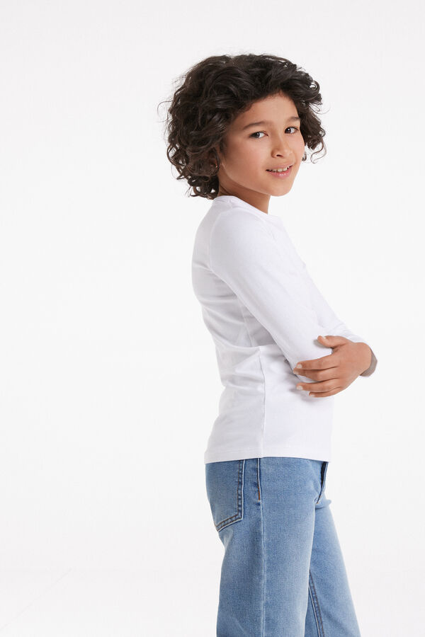 Βαμβακερή Thermal Μακρυμάνικη Μπλούζα με Στρογγυλή Λαιμόκοψη για Παιδιά Unisex  