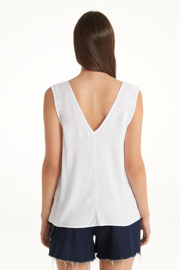 Brushed Canvas Vest Top with Knots  