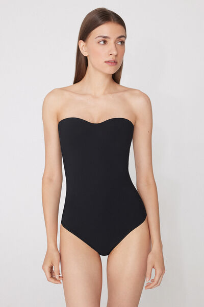 Body mit Bandeau-BH und Print Natural Lifting 2-in-1