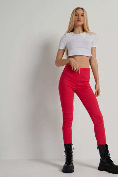High-Waist Leggings with Topstitching