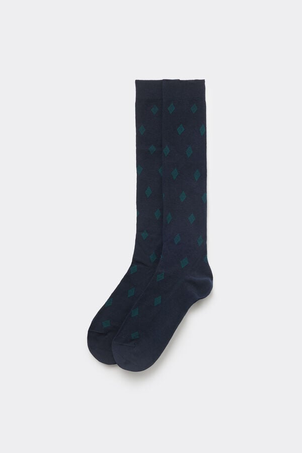Men&rsquo;s Long Patterned Cotton Socks  