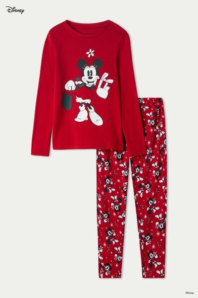 Pijama Largo de Algodón para Niña con Estampado de Minnie Mouse