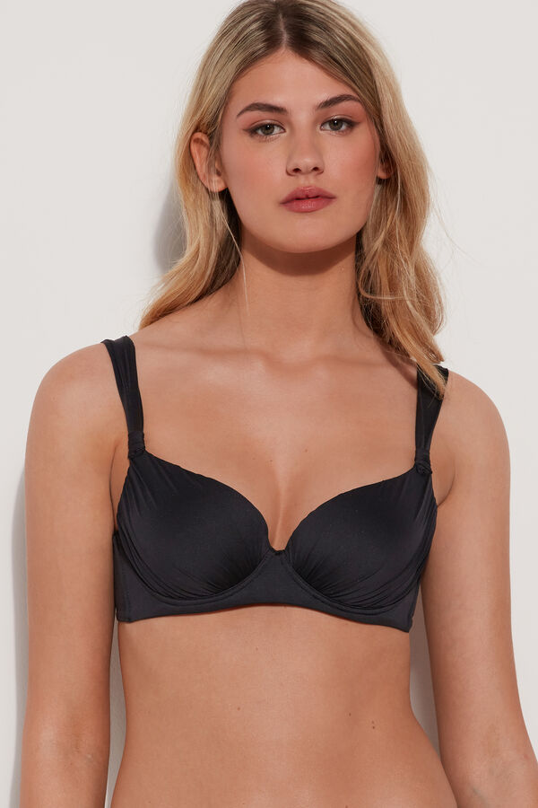 Gathered Recycled Padded Balconette Bikini Top - | Tezenis