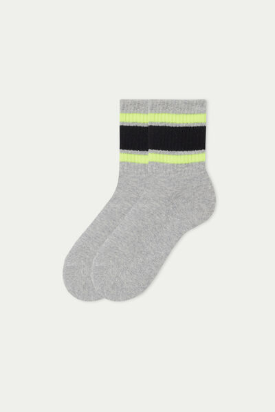 Unisex Short Sports Socks in Patterned Cotton