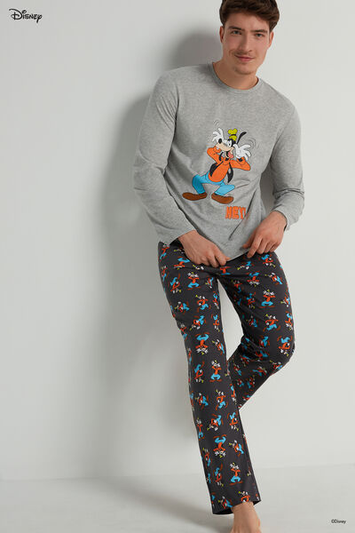 Men’s Long Cotton Pyjamas with Disney Mickey Mouse Print