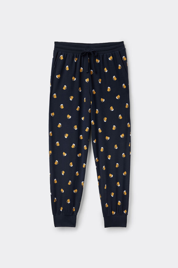 Heavy Printed Cotton Joggers with Pockets  