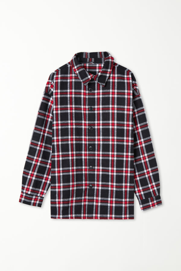 Long-Sleeved Flannel Shirt  
