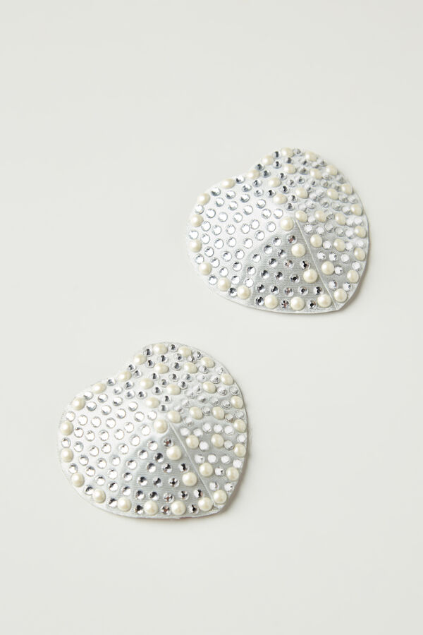 Rhinestone Heart Nipple Covers Accessories and Slippers Women Tezenis