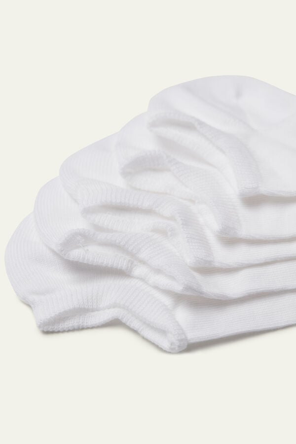 5 Párů Nízkých Jednobarevných Ponožek z Bavlny  