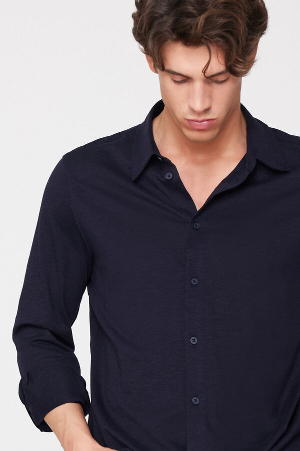 Camicia Maniche Lunghe Cotone Fiammato  