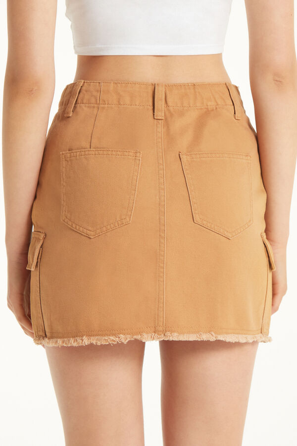 Short Denim Cargo Skirt  