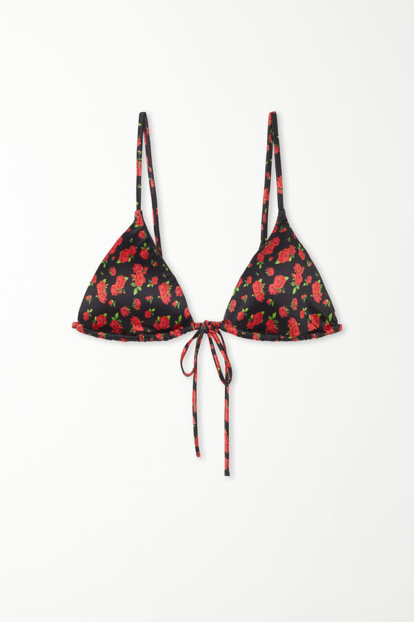 Spicy Roses Triangle Bikini Top with Removable Cups  