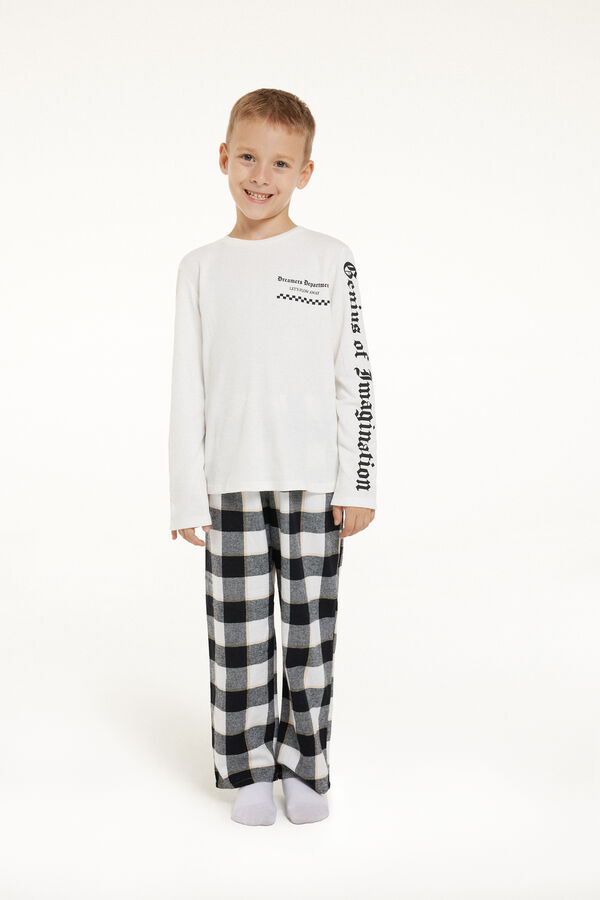 Boys’ Long Cotton Flannel Pyjamas  