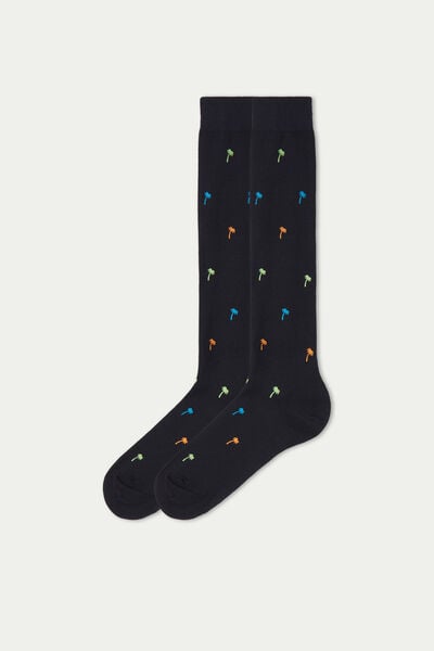 Men’s Long Printed Cotton Socks