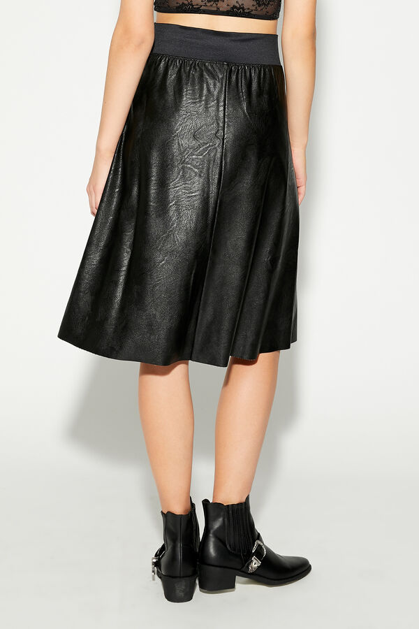 Leather-Effect Midi Skirt  