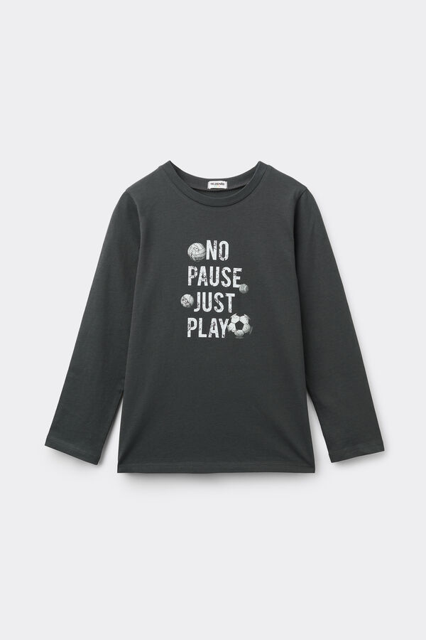 Unisex Kids' Printed Cotton Long Sleeve Top  